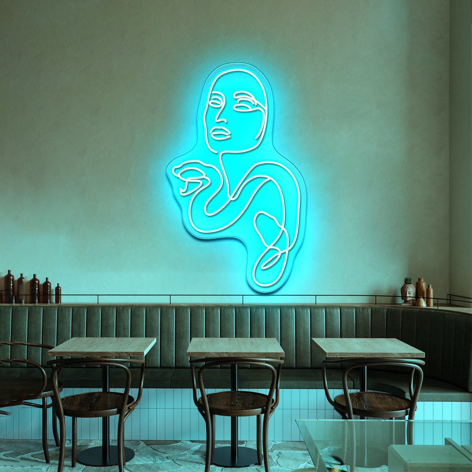 Medusa Minimal Line Art Wall Artwork Neon Signs | Shineneon