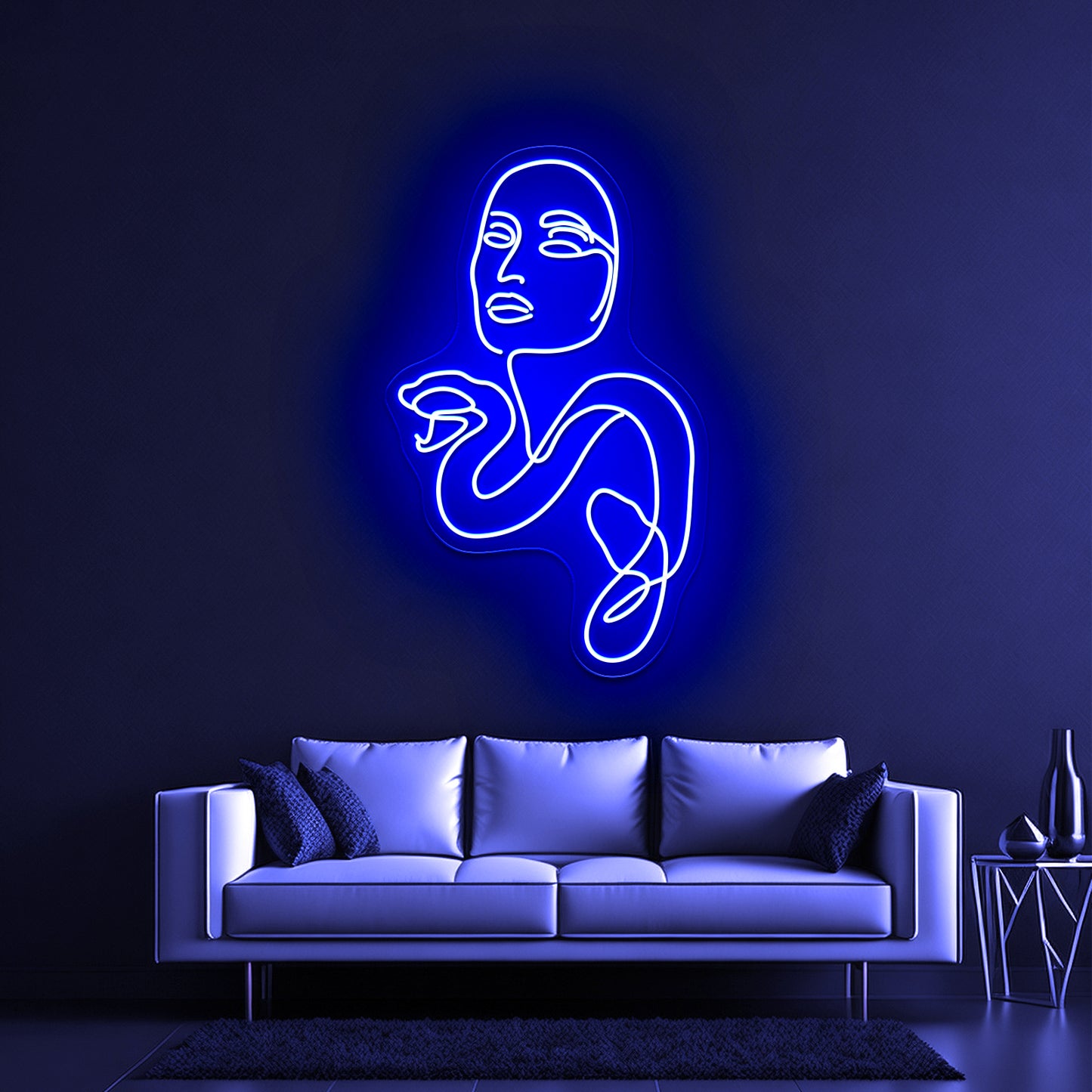 Medusa Minimal Line Art Wall Artwork Neon Signs