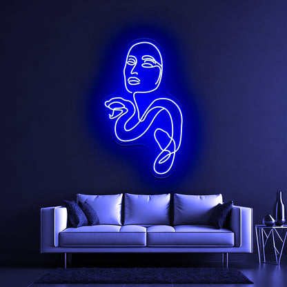 Medusa Minimal Line Art Wall Artwork Neon Signs