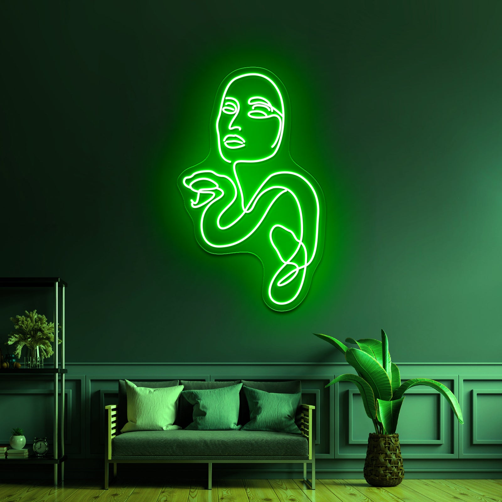 Medusa Minimal Line Art Wall Artwork Neon Signs | Shineneon
