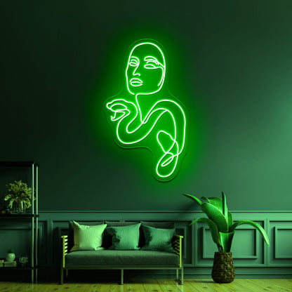 Medusa Minimal Line Art Wall Artwork Neon Signs