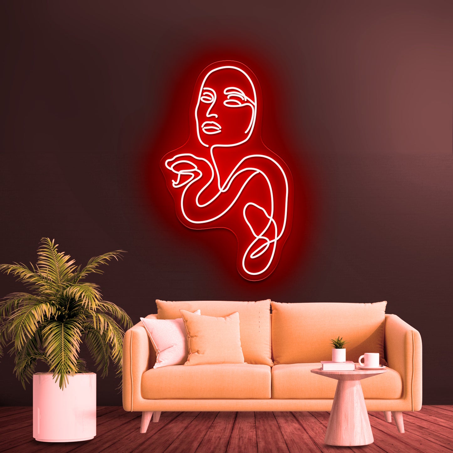 Medusa Minimal Line Art Wall Artwork Neon Signs