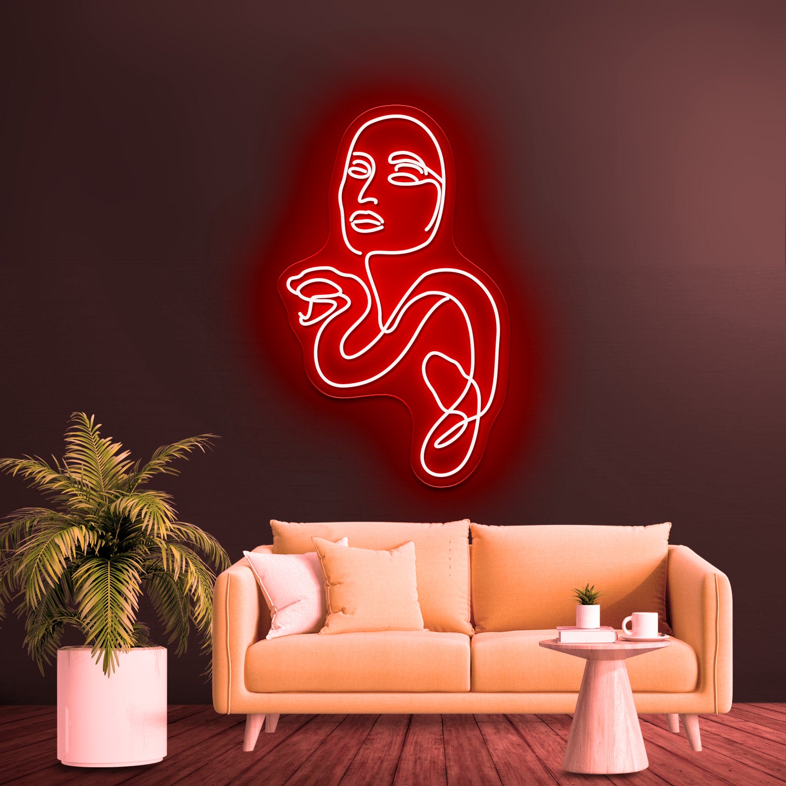 Medusa Minimal Line Art Wall Artwork Neon Signs | Shineneon