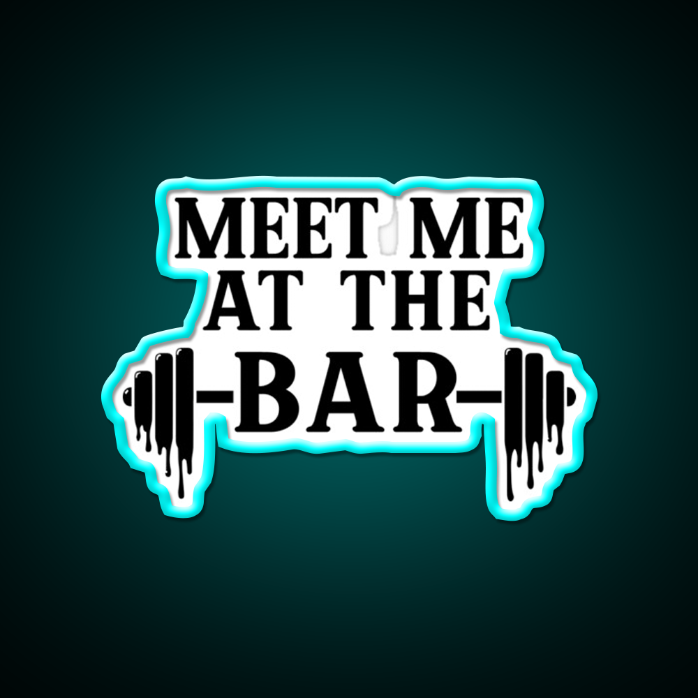 Meet Me At The Bar Gym Fitness Led Neon Sign Rgb Color - Size and dimension reference