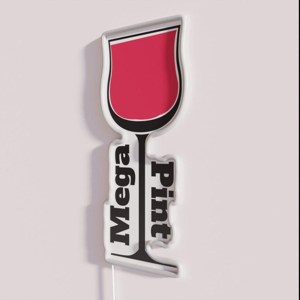 Mega Pint Rgb Led Neon Sign - Neon sign mounted on wall in room