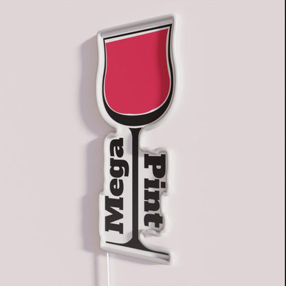 Mega Pint Rgb Led Neon Sign - Neon sign mounted on wall in room