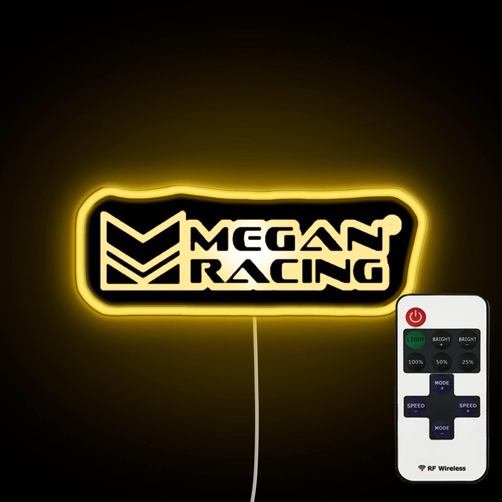 Megan Racing Logo Neon Sign - Custom LED neon sign front view
