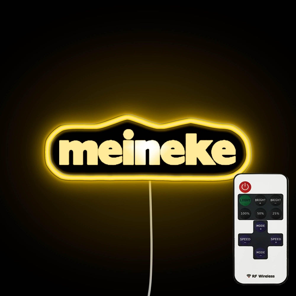 Meineke Logo Neon Sign - Custom LED neon sign front view