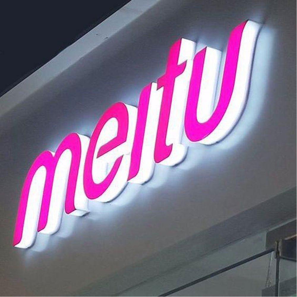 Meitu 3D Frontlit And Backlit Channel Letter Led Light Sign - Shineneon