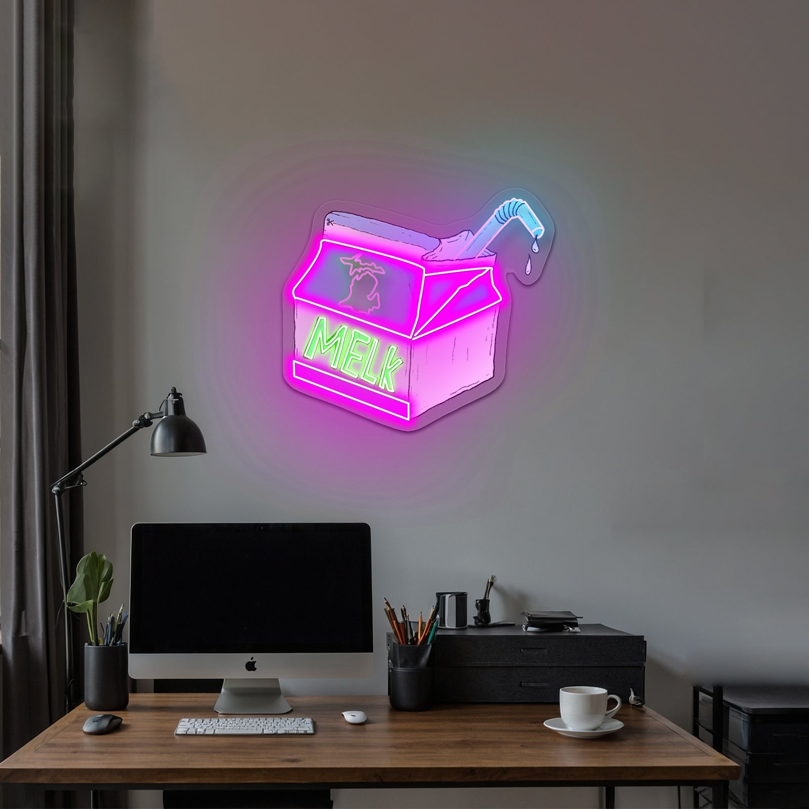 Melk Michigan Artwork Aesthetic Neon Signs - Shineneon
