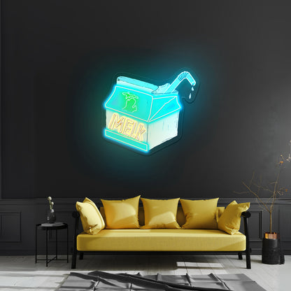 Melk Michigan Artwork Aesthetic Neon Signs