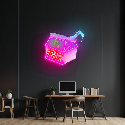 Melk Michigan Artwork Aesthetic Neon Signs