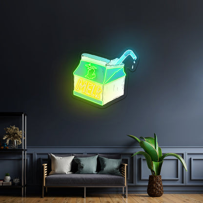 Melk Michigan Artwork Aesthetic Neon Signs