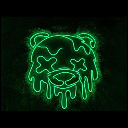 Melted Bear Green Cartoon Led Neon Sign For Trendy Decor | Shineneon