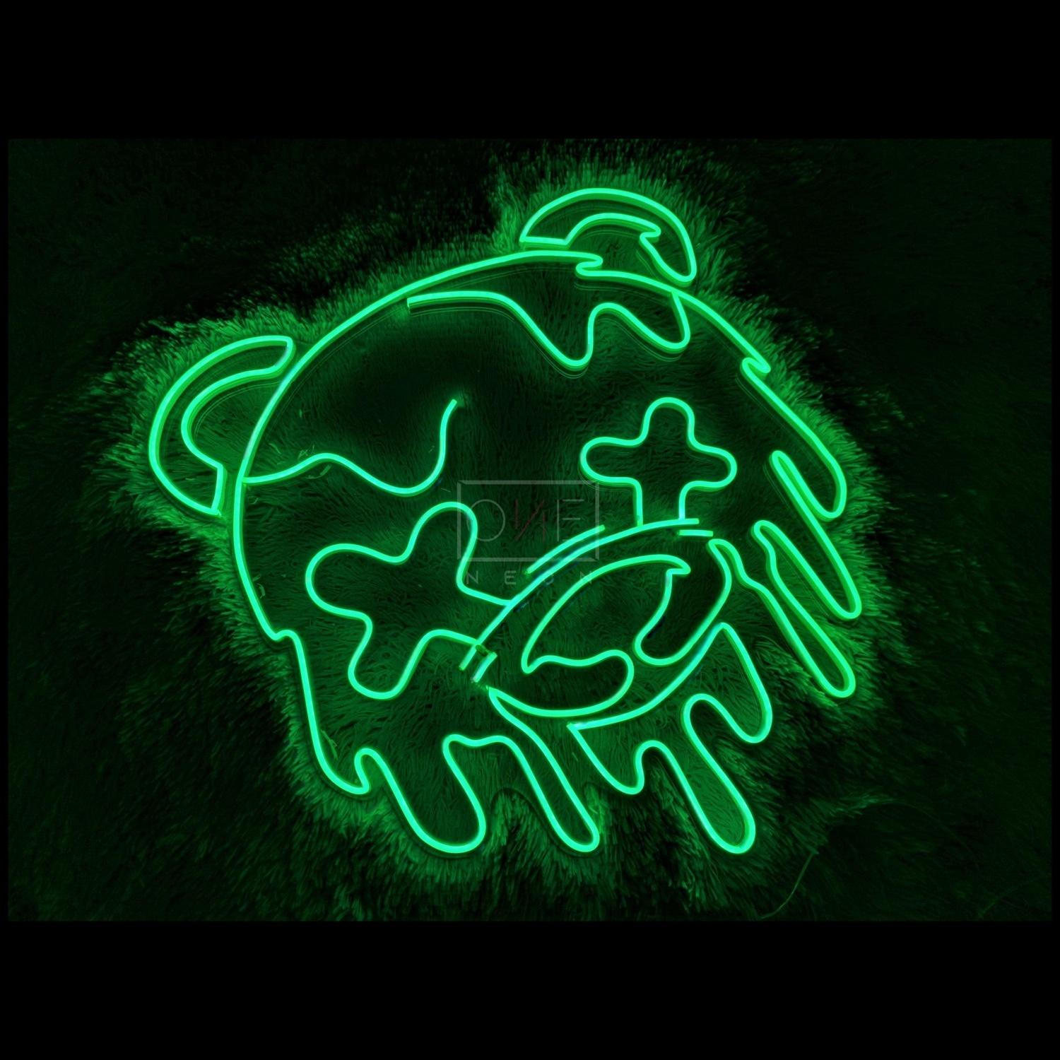 Melted Bear Green Cartoon Led Neon Sign For Trendy Decor | Shineneon