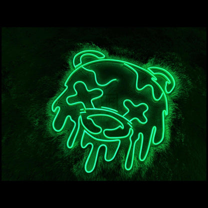 Melted Bear Green Cartoon Led Neon Sign For Trendy Decor | Shineneon