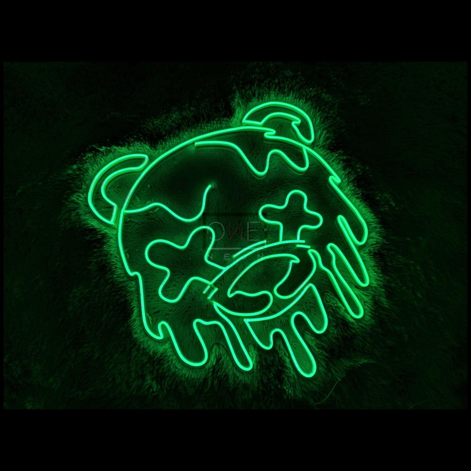 Melted Bear Green Cartoon Led Neon Sign For Trendy Decor | Shineneon