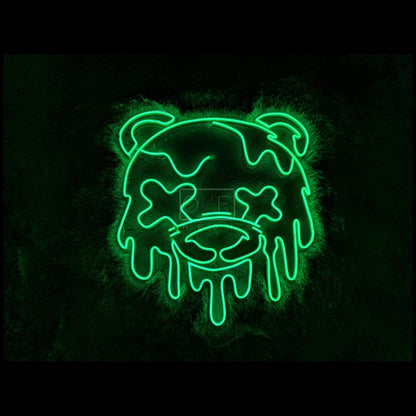 Melted Bear Green Cartoon Led Neon Sign For Trendy Decor | Shineneon