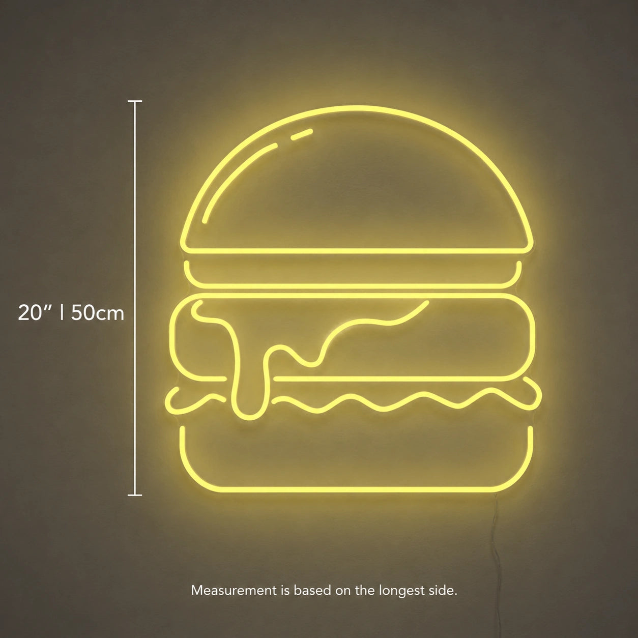 Melted Cheese Burger Neon Sign LED Neon Sign size image