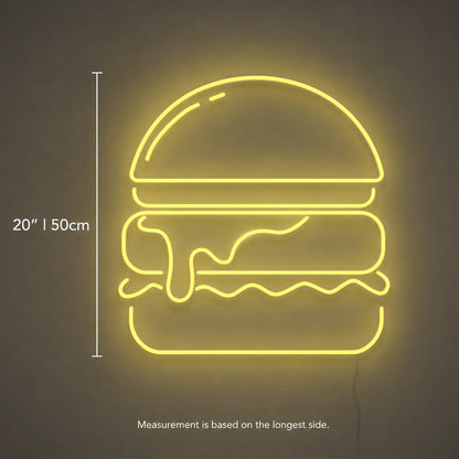 Melted Cheese Burger Neon Sign LED Neon Sign size image