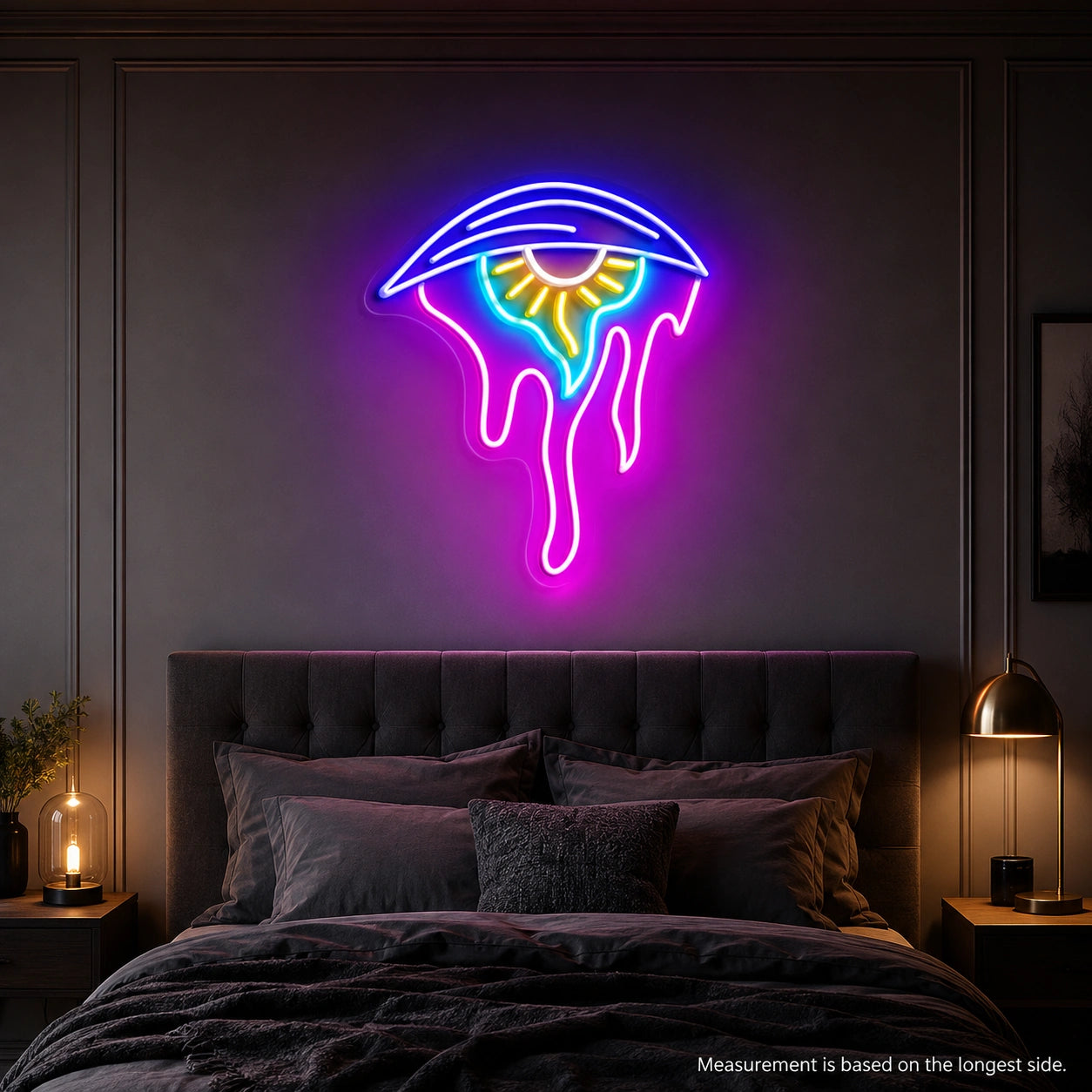 Melting Evil Eye LED Neon Sign color grid
