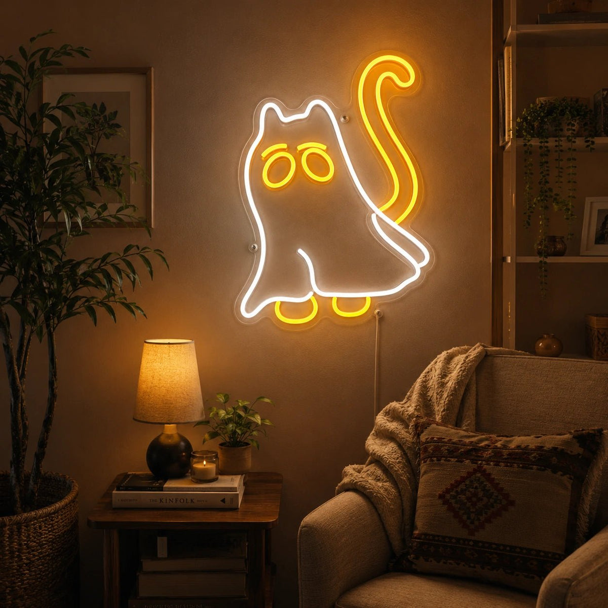 Melting Ghost Cat LED Neon Sign - Shineneon