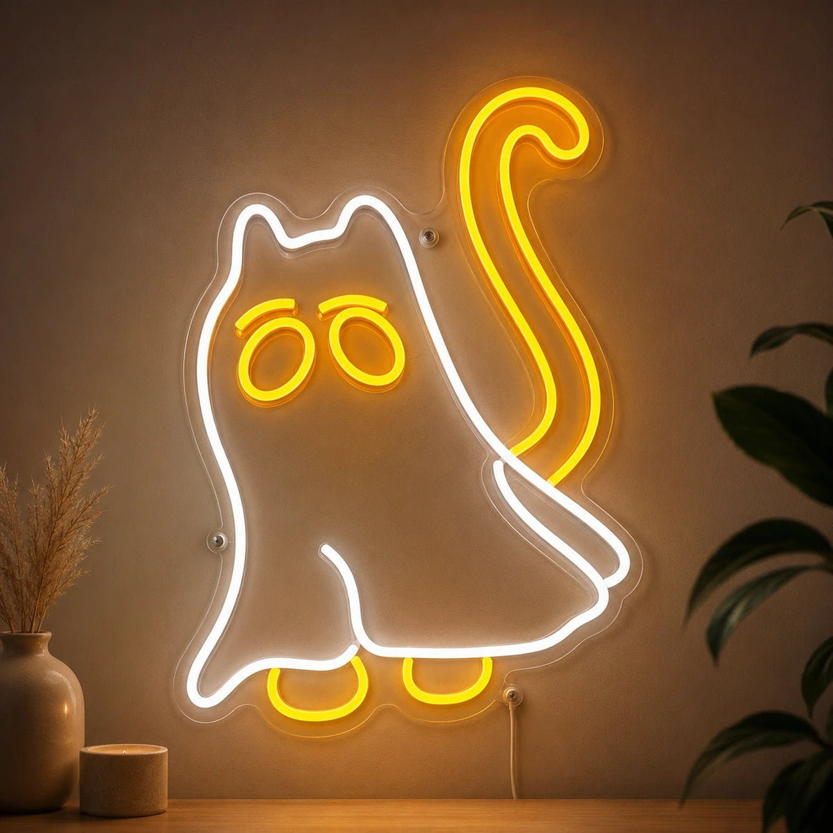 Melting Ghost Cat LED Neon Sign - Shineneon