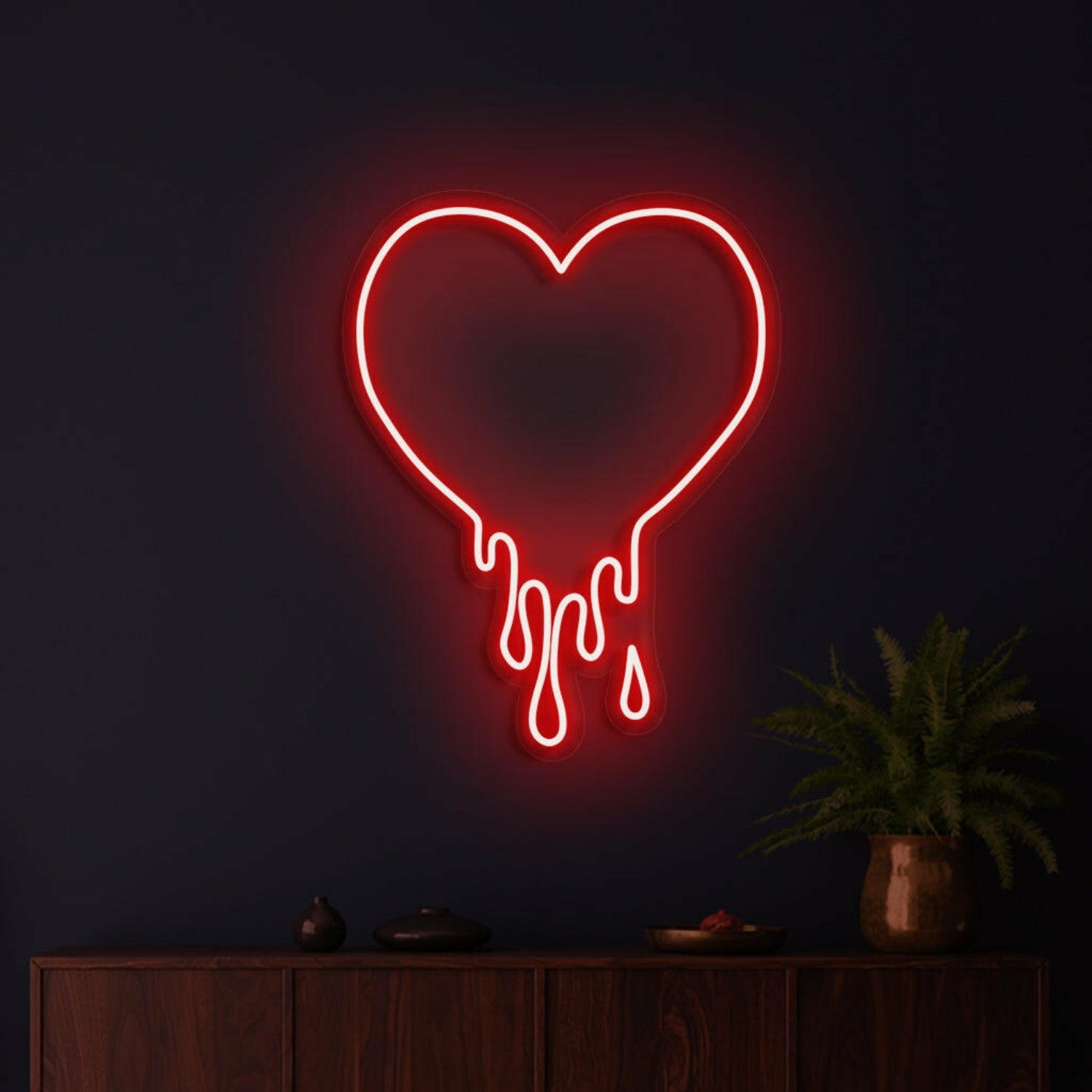 Melting Heart Neon Warmth And Love In Fluid Form | Shineneon