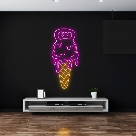 Melting Ice Cream Neon Sign