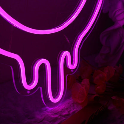 Melting Smile Face Pink Neon Sign | Shineneon
