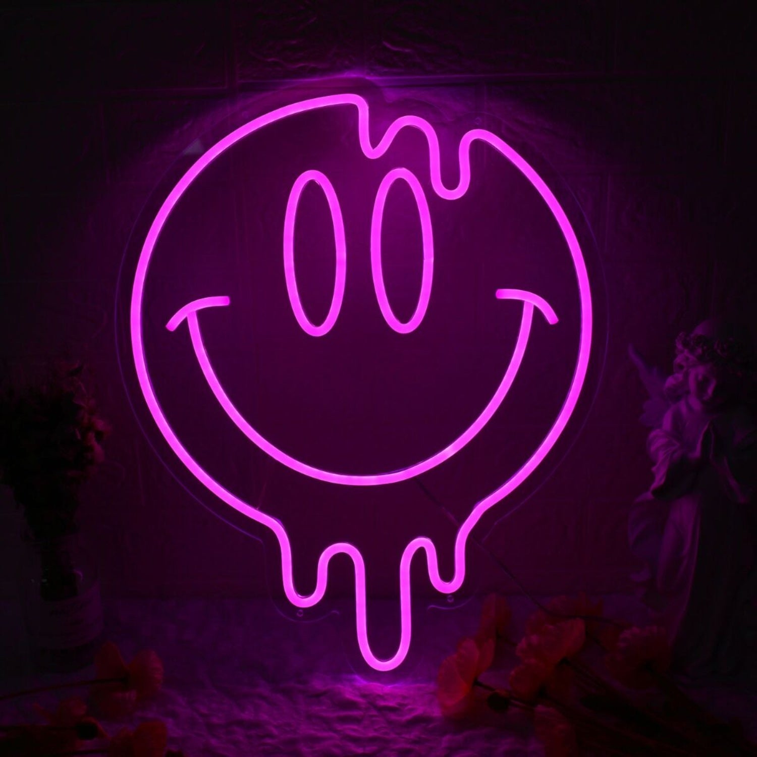 Melting Smile Face Pink Neon Sign | Shineneon