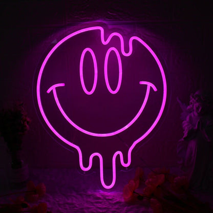 Melting Smile Face Pink Neon Sign | Shineneon