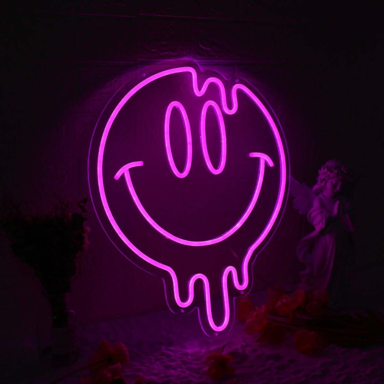 Melting Smile Face Pink Neon Sign | Shineneon