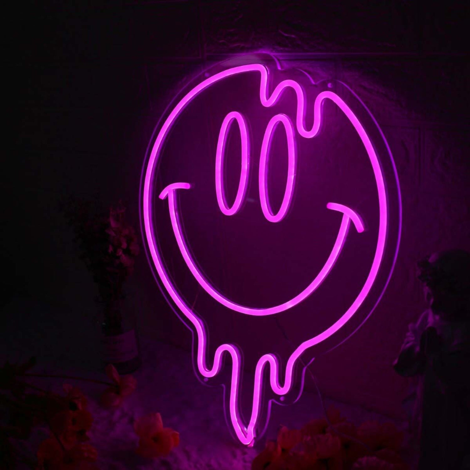 Melting Smile Face Pink Neon Sign | Shineneon