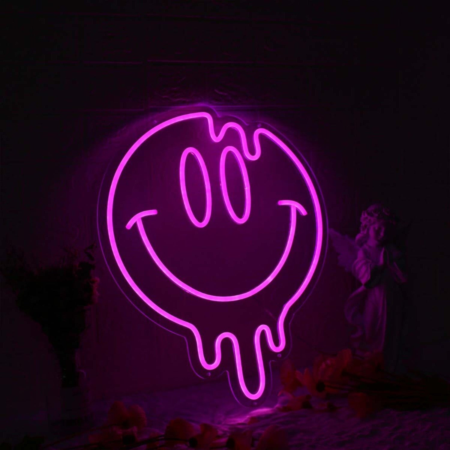 Melting Smile Face Pink Neon Sign | Shineneon