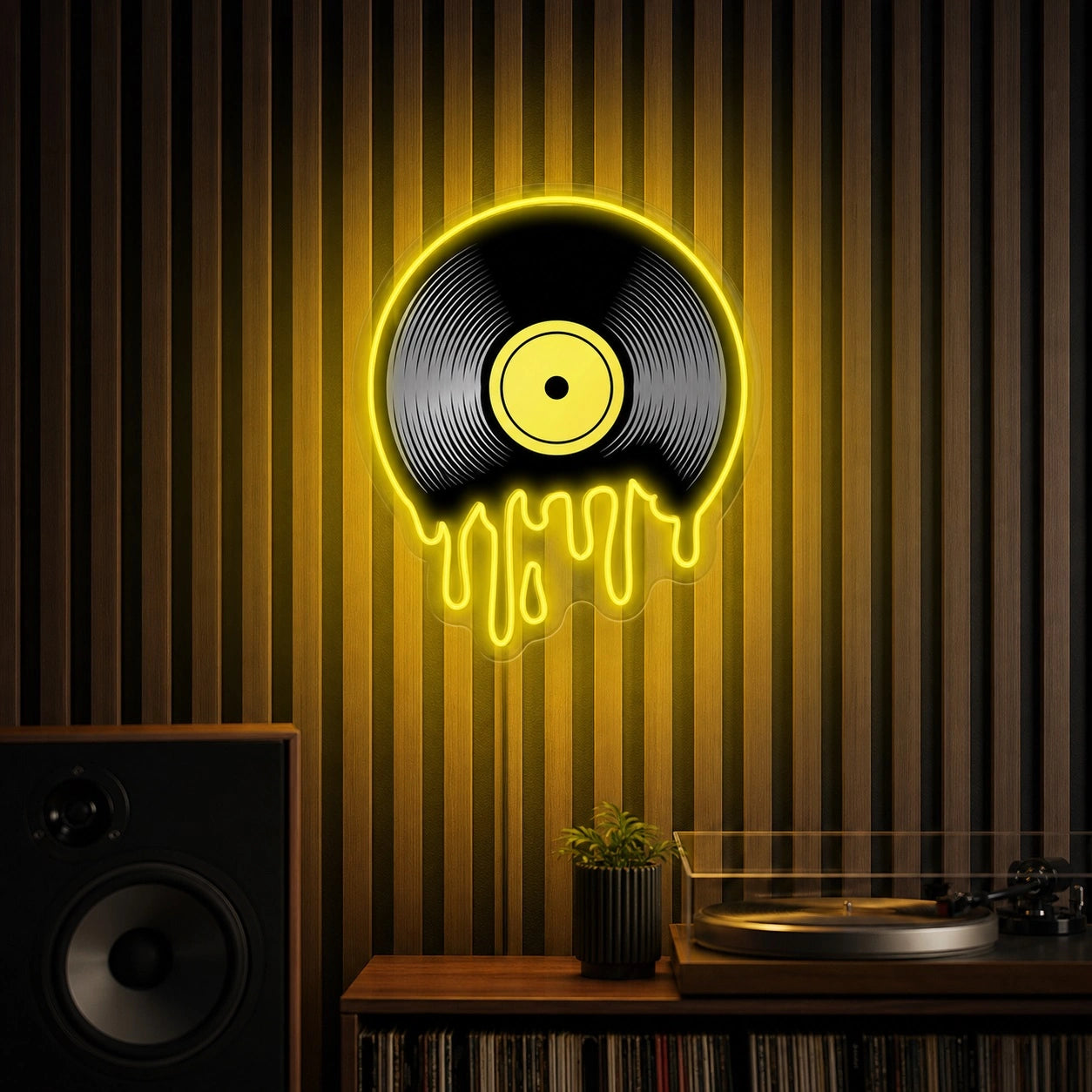 Melting Vinyl Record LED Neon Sign high-converting product image