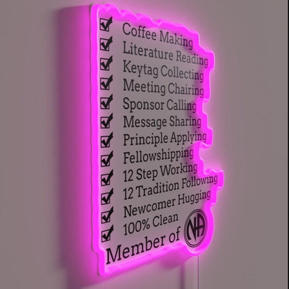 Member Of Na Rgb Led Neon Sign - LED neon sign close-up detail
