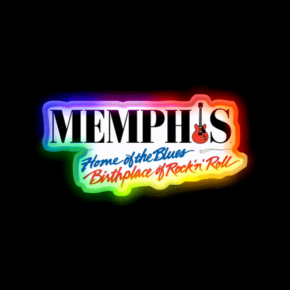 Memphis Home Blues Birthplace Of Rock N Roll Welcome Led Neon Sign Rgb Color - LED neon sign close-up detail