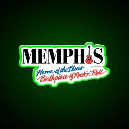 Memphis Home Blues Birthplace Of Rock N Roll Welcome Led Neon Sign Rgb Color - Shineneon