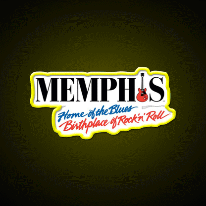Memphis Home Blues Birthplace Of Rock N Roll Welcome Led Neon Sign Rgb Color - Custom LED neon sign front view