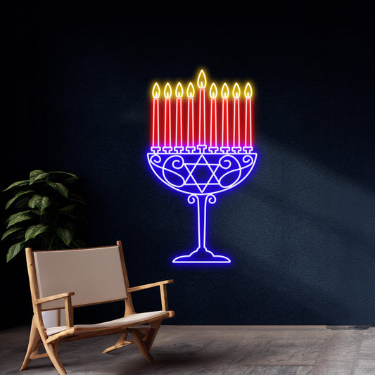 Menorah Neon Sign