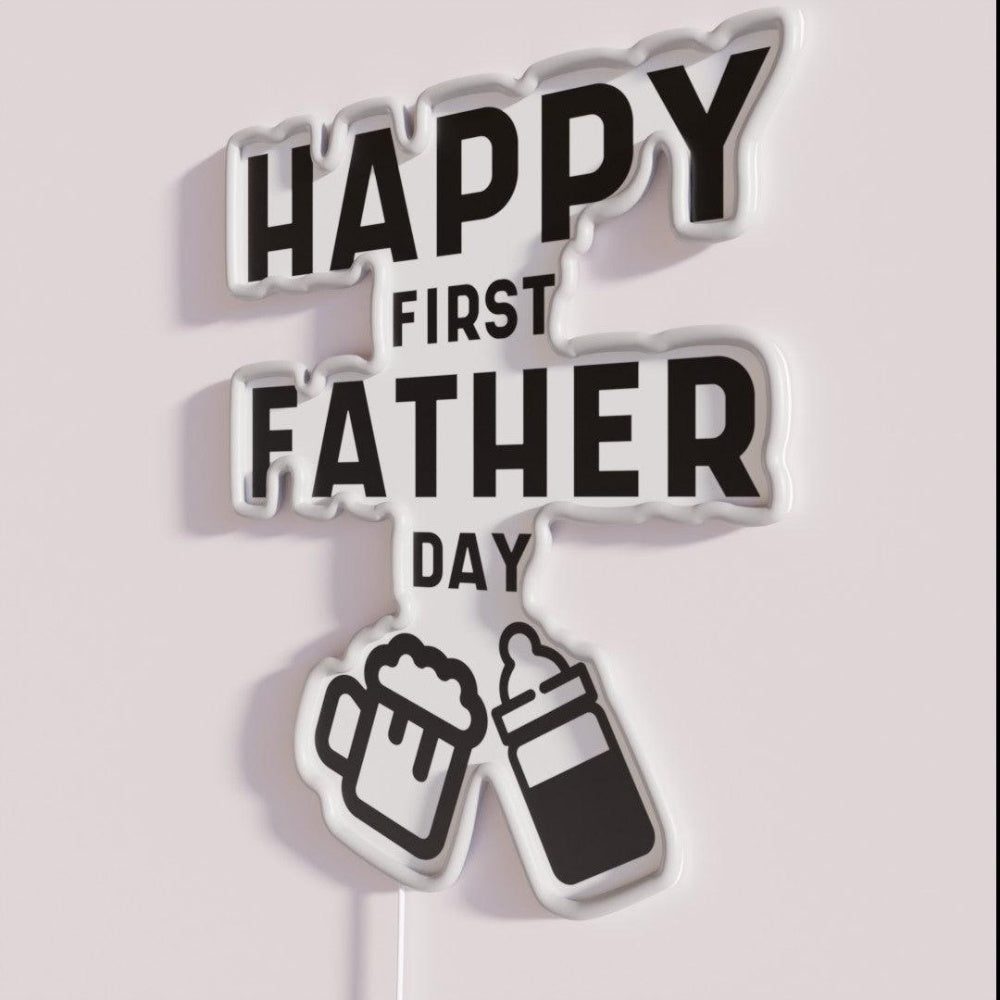 Mens First Fathers Day Cool Cute Fathers Day Gift Rgb Led Neon Sign