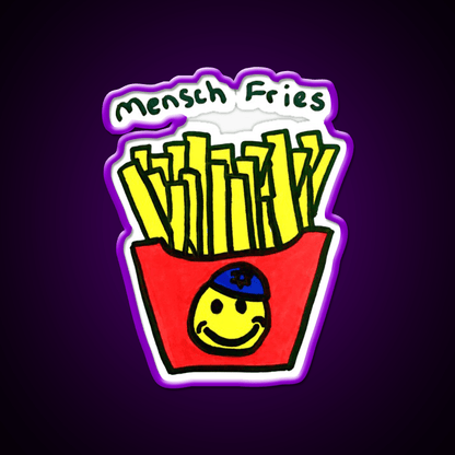 Mensch Fries Fast Food Led Neon Sign For Burger Place Rgb Color - Shineneon