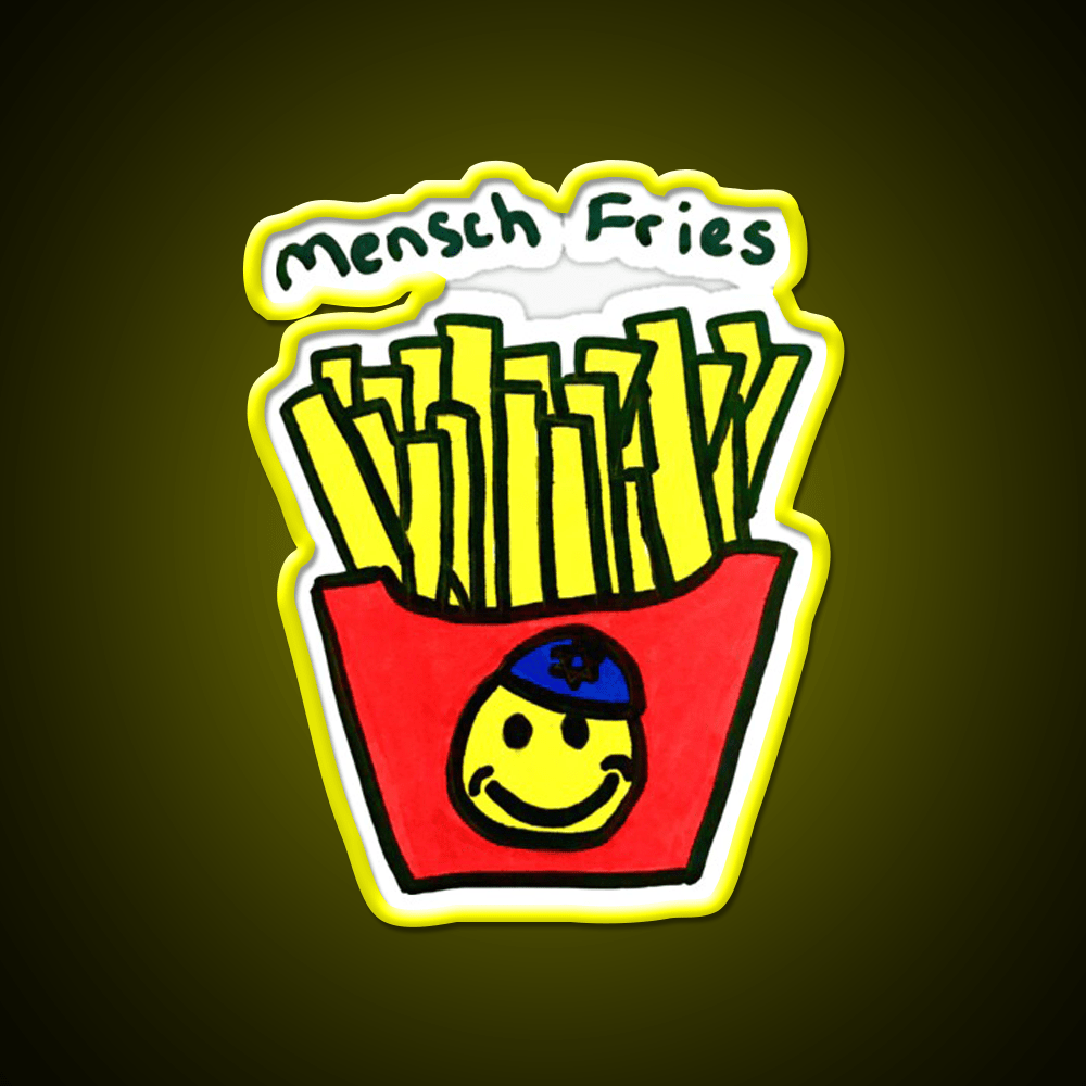Mensch Fries Fast Food Led Neon Sign For Burger Place Rgb Color - Shineneon