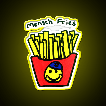 Mensch Fries Fast Food Led Neon Sign For Burger Place Rgb Color - Shineneon