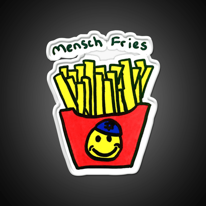 Mensch Fries Fast Food Led Neon Sign For Burger Place Rgb Color - Shineneon
