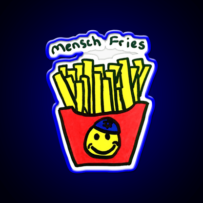 Mensch Fries Fast Food Led Neon Sign For Burger Place Rgb Color - Shineneon