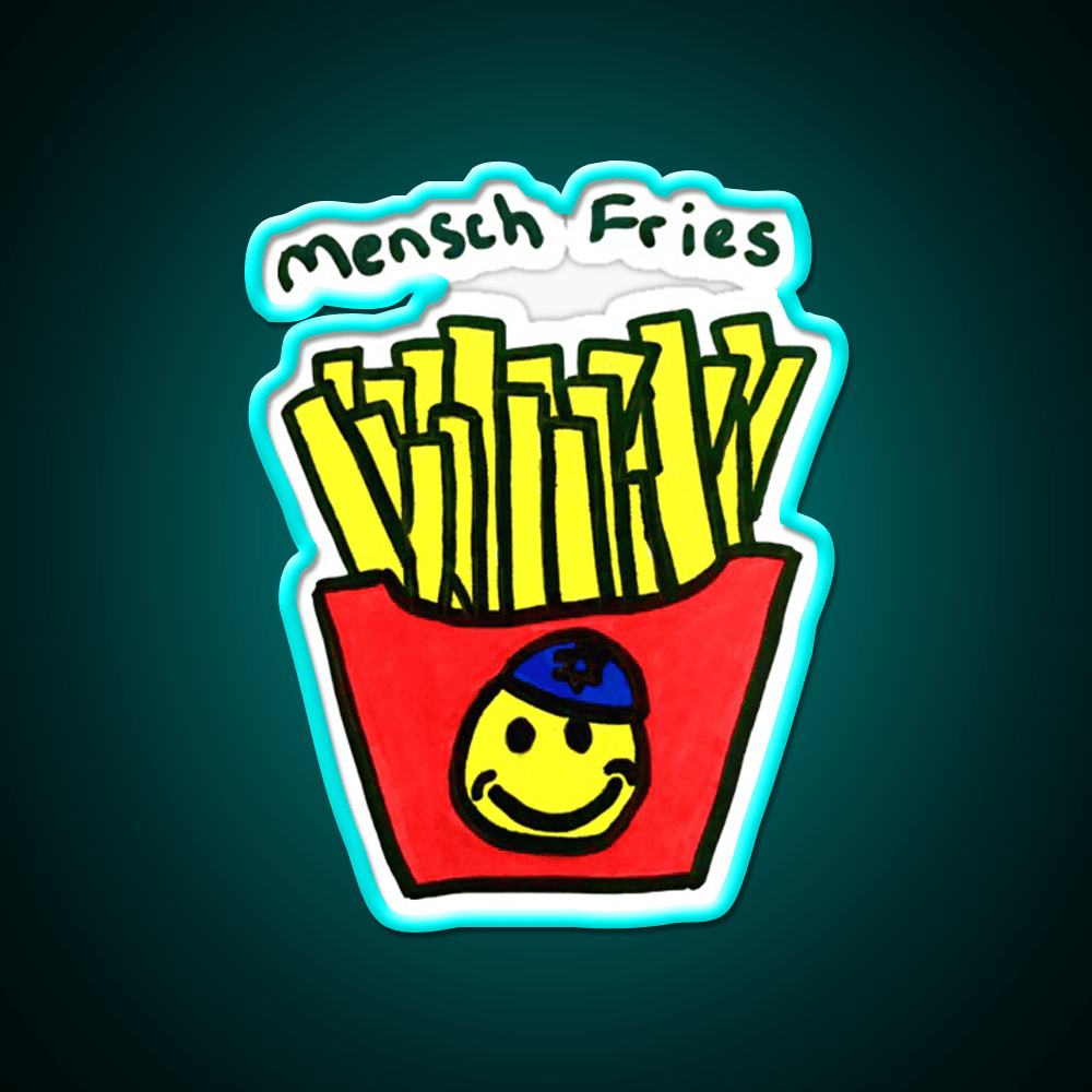 Mensch Fries Fast Food Led Neon Sign For Burger Place Rgb Color - Shineneon