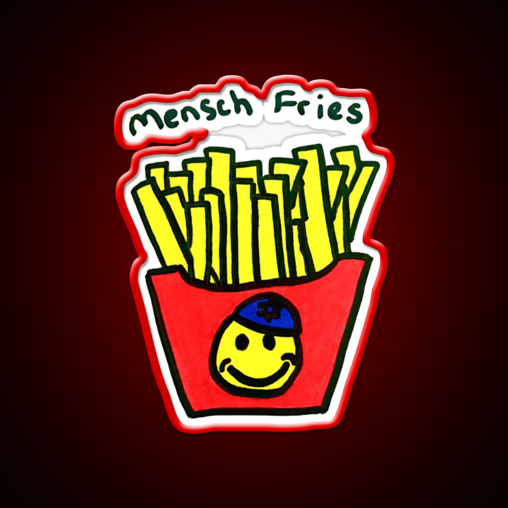 Mensch Fries Fast Food Led Neon Sign For Burger Place Rgb Color - Shineneon