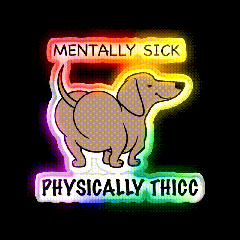Mentally Sick Physically Thicc Gym Fitness Led Neon Sign Rgb Color